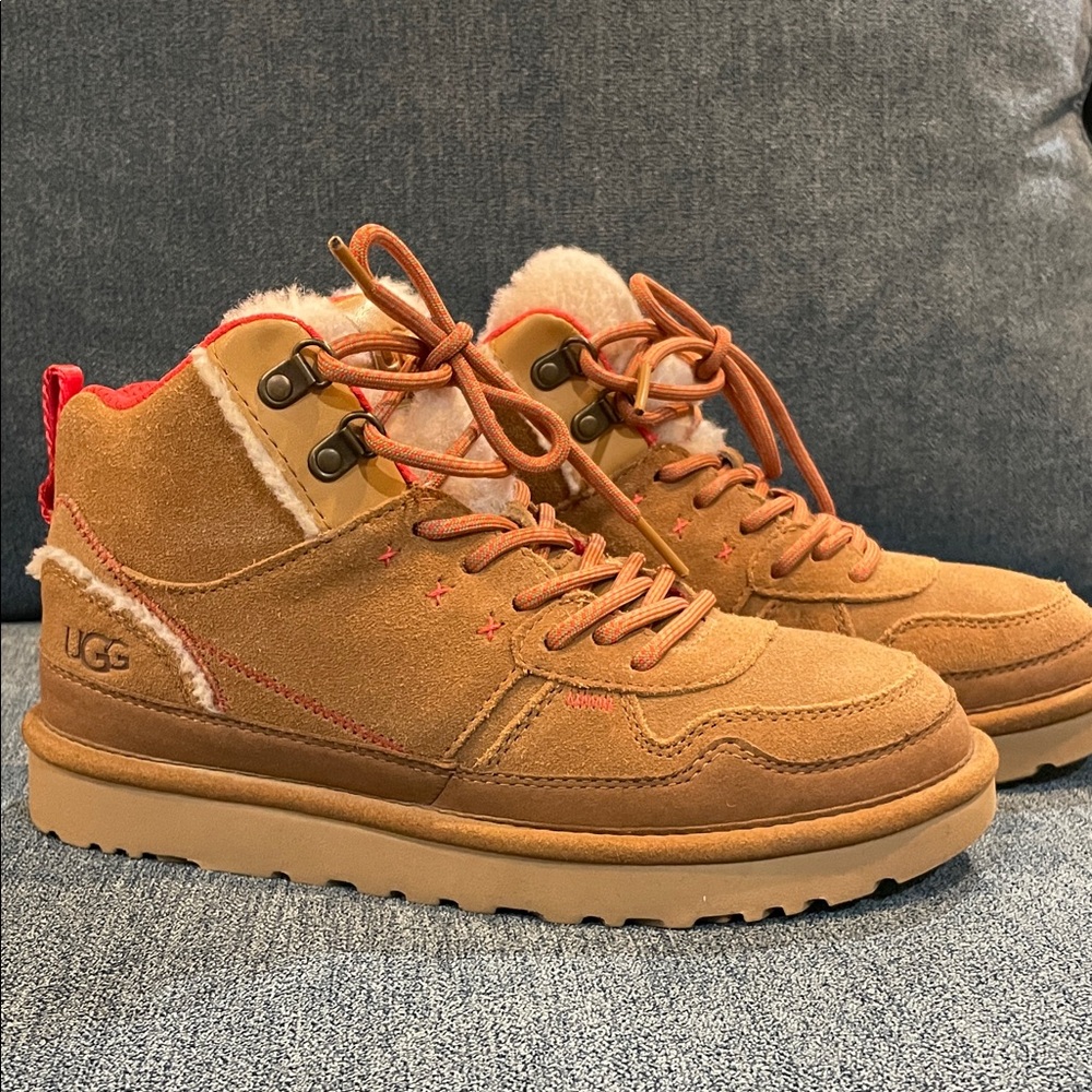 UGG Tan and Red Winter Boots